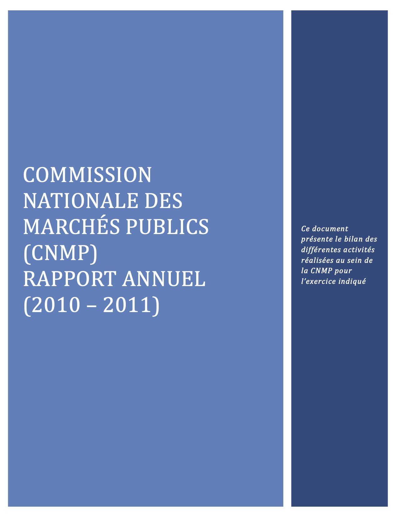 Rapport annuel 2010-2011